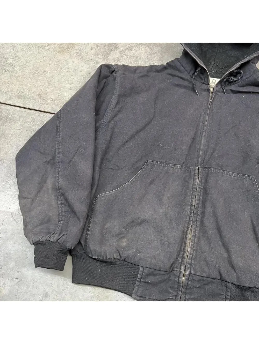 vintage yukon trail faded black carhartt style workwear jacket size xl